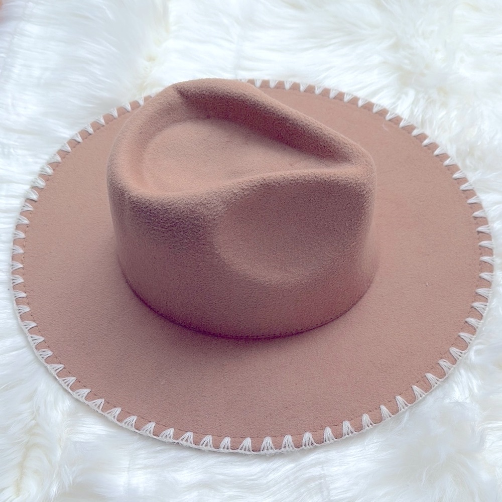 Brand New Stylish Tan Wide-Brim Hat NWT